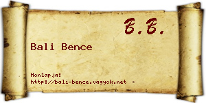 Bali Bence névjegykártya